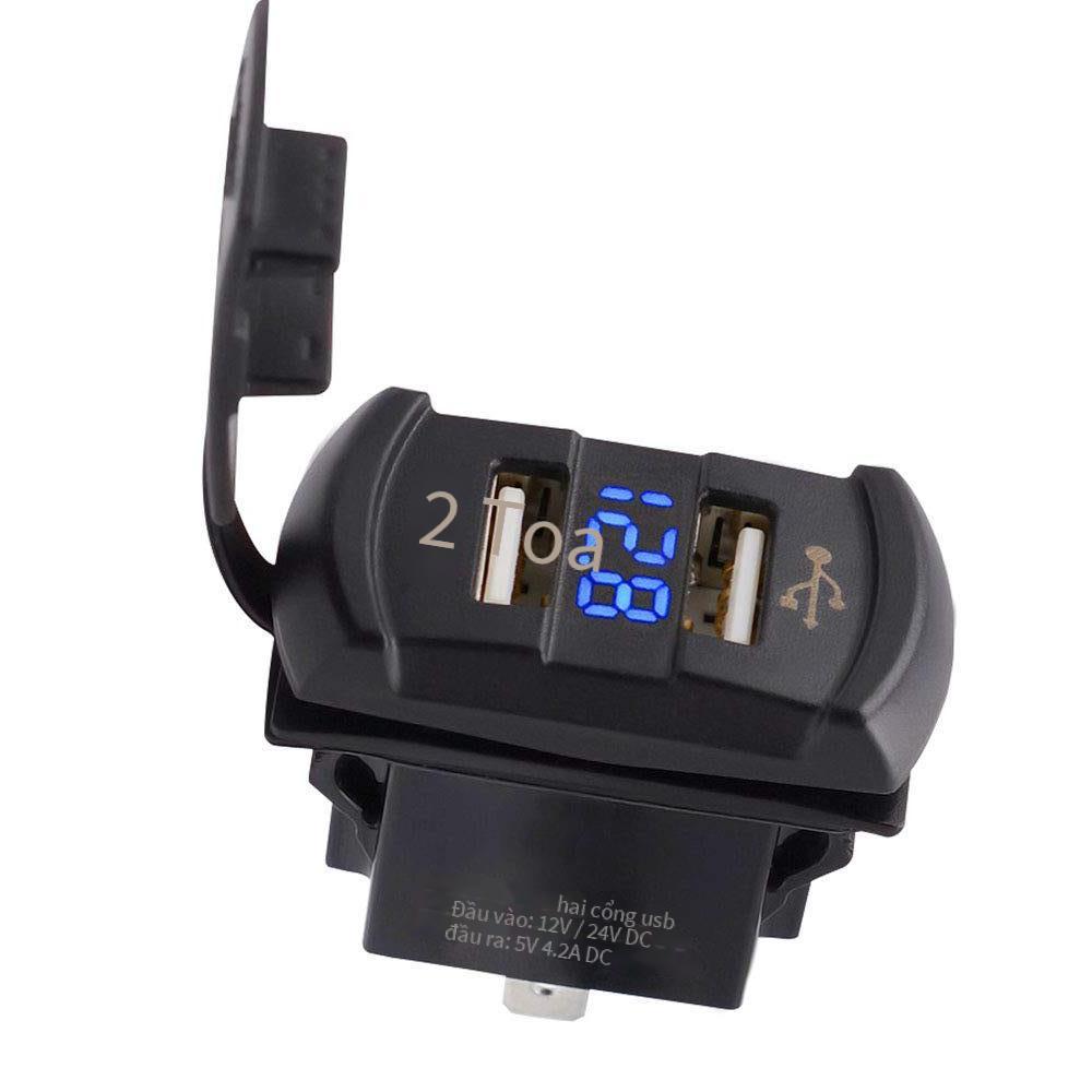 Bộ sạc ô tô và xe máy thuận lợi nhất đã sửa đổi bộ sạc ô tô USB thuyền loại kép USB4.2A với vôn kế