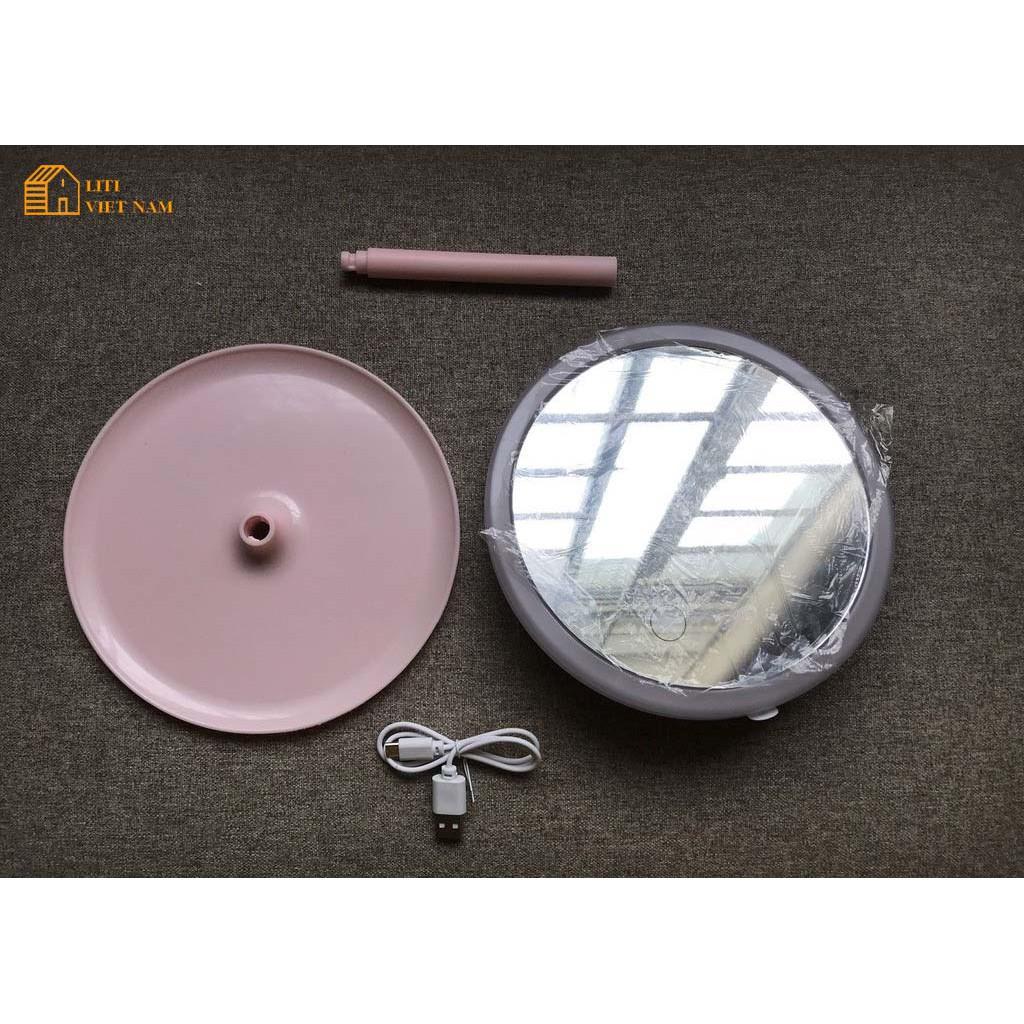 Gương soi trang điểm có đèn LED cảm ứng thông minh để bàn
