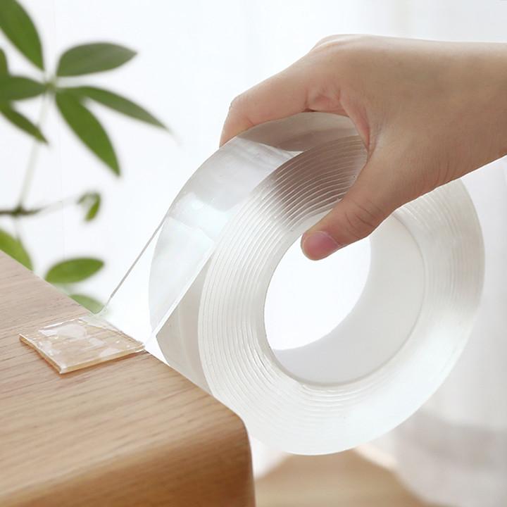 Băng Keo Dán Nano 2 Mặt Siêu Dính Trong Suốt 3Mét - Vận Chuyển Miễn Phí Toàn Quốc