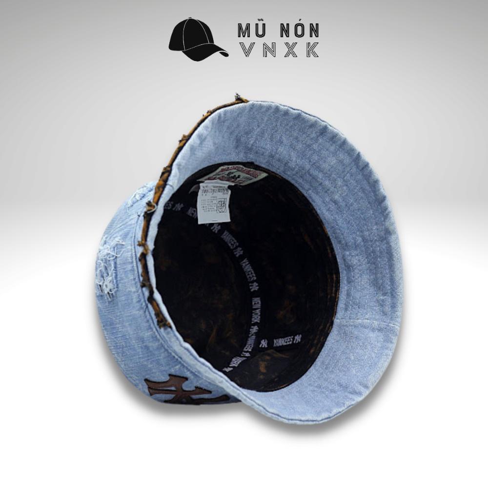 Mũ Bucket Ny Jean Denim Rách Jussy Fashion Nón Tai Bèo Nam Nữ Rách Viền Tua Vải Jean Bucket Bụi