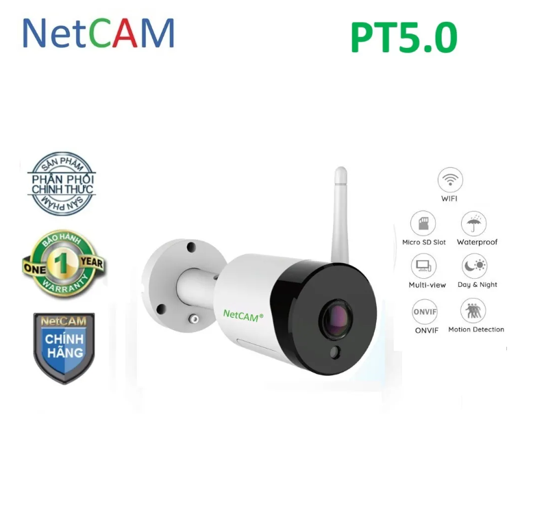 Camera IP Wifi Ngoài Trời NetCAM PT5.0, Độ phân giải 5.0MP, Quan Sát Toàn Cảnh 180º - Hàng Chính Hãng