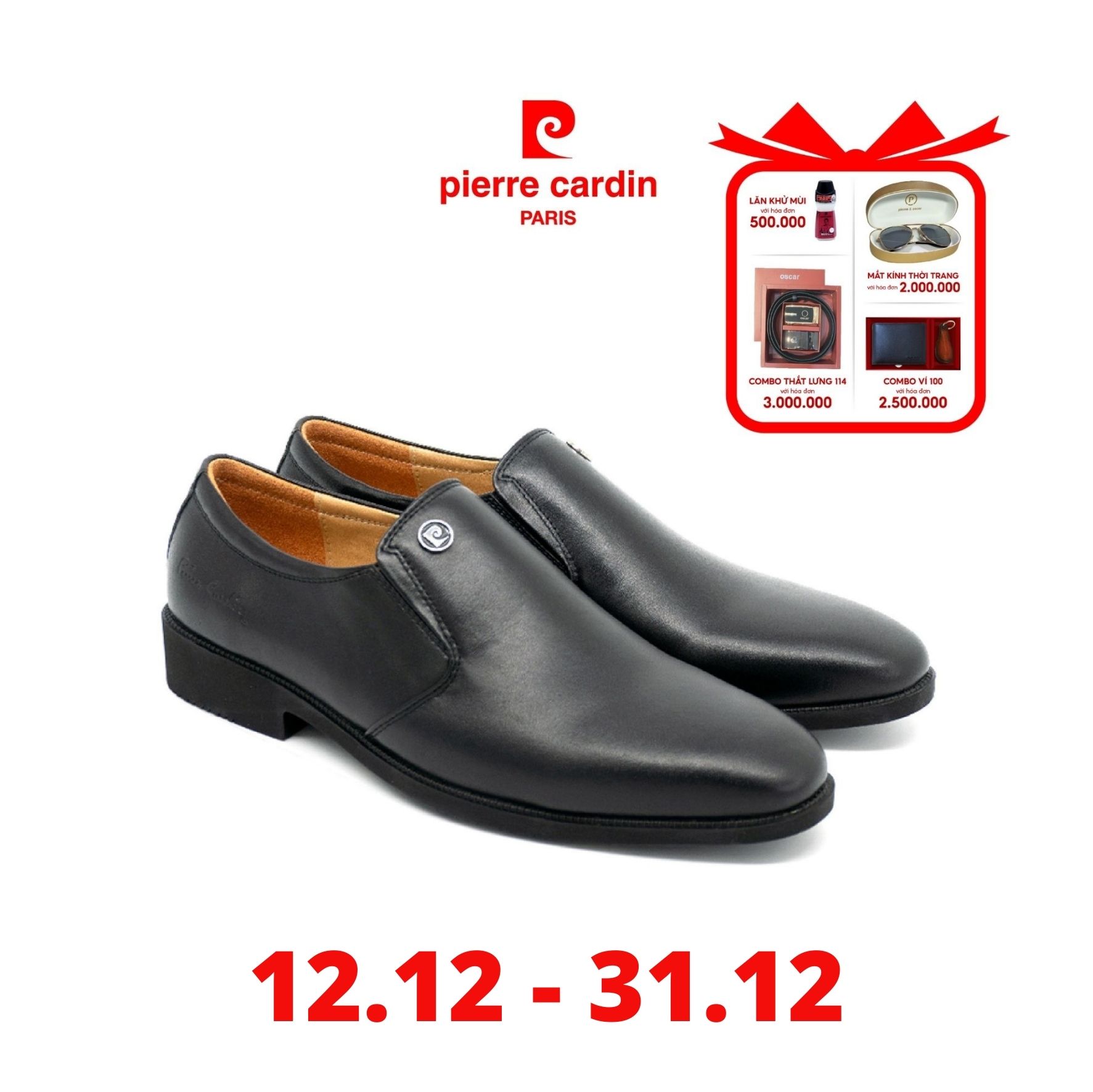 Giày Lười Da Nam Penny Loafer Piere Cardin PCMFWLC089 - Đen