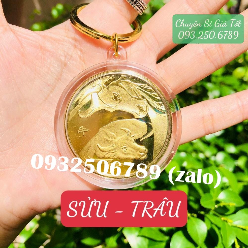 Móc Khoá Đồng Xu 12 Con Giáp Siêu Đẹp, Phong Thuỷ May Mắn - AnNhien