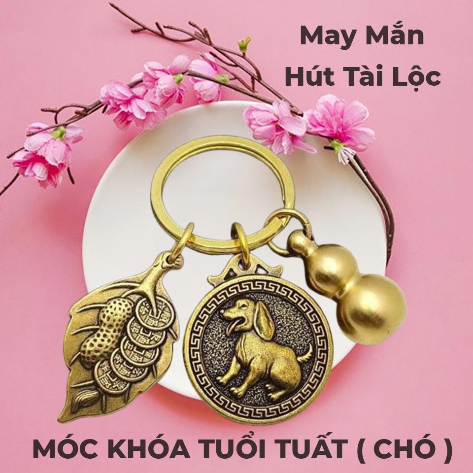 [CON CHÓ] Móc Khoá Xe Máy, Oto 12 Con Giáp Phong Thuỷ Bằng Đồng Thau - The Perth Mint