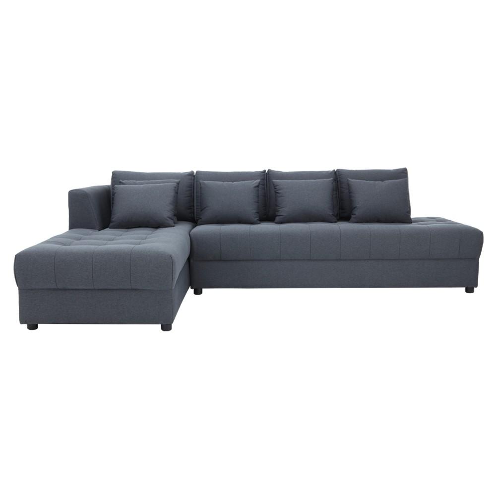 Ghế sofa giường góc chữ L phải ELBERT/P khung gỗ bền chắc, đệm bọc vải tổng hợp cao cấp xám đậm | Index Living Mall - Phân phối độc quyền tại Việt Nam