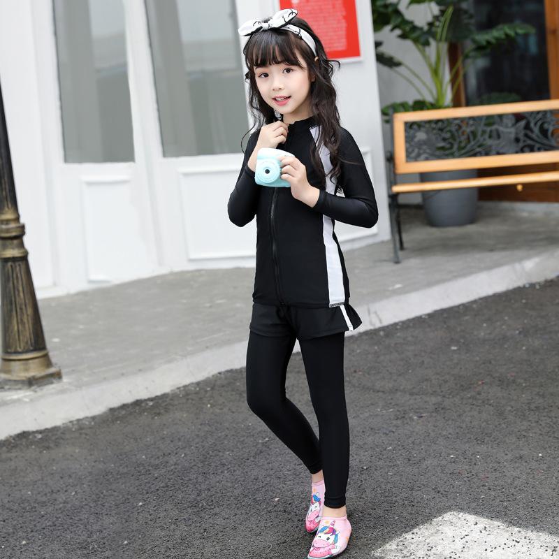 Phong cách mới nhất của trẻ em wetsuit chia bộ ba mảnh chống áo tắm trung và lớn trẻ em lặn không thấm nước nữ hàng đầu quần short quần