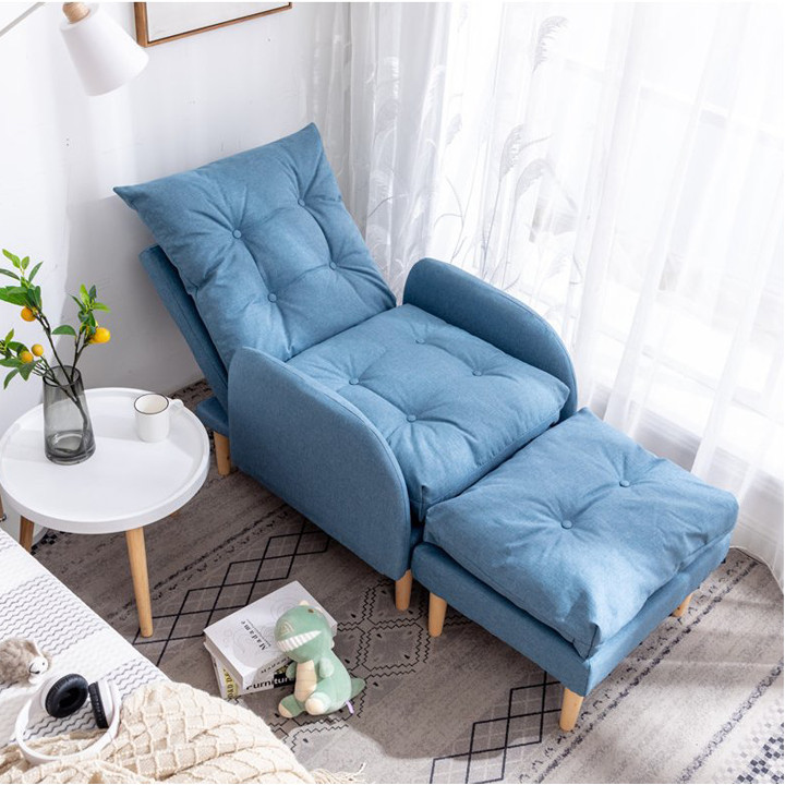 Ghế sofa kèm đôn cao cấp - Sofa ghế đơn tặng kèm đôn - Ghế salon điều chỉnh 3 chế độ