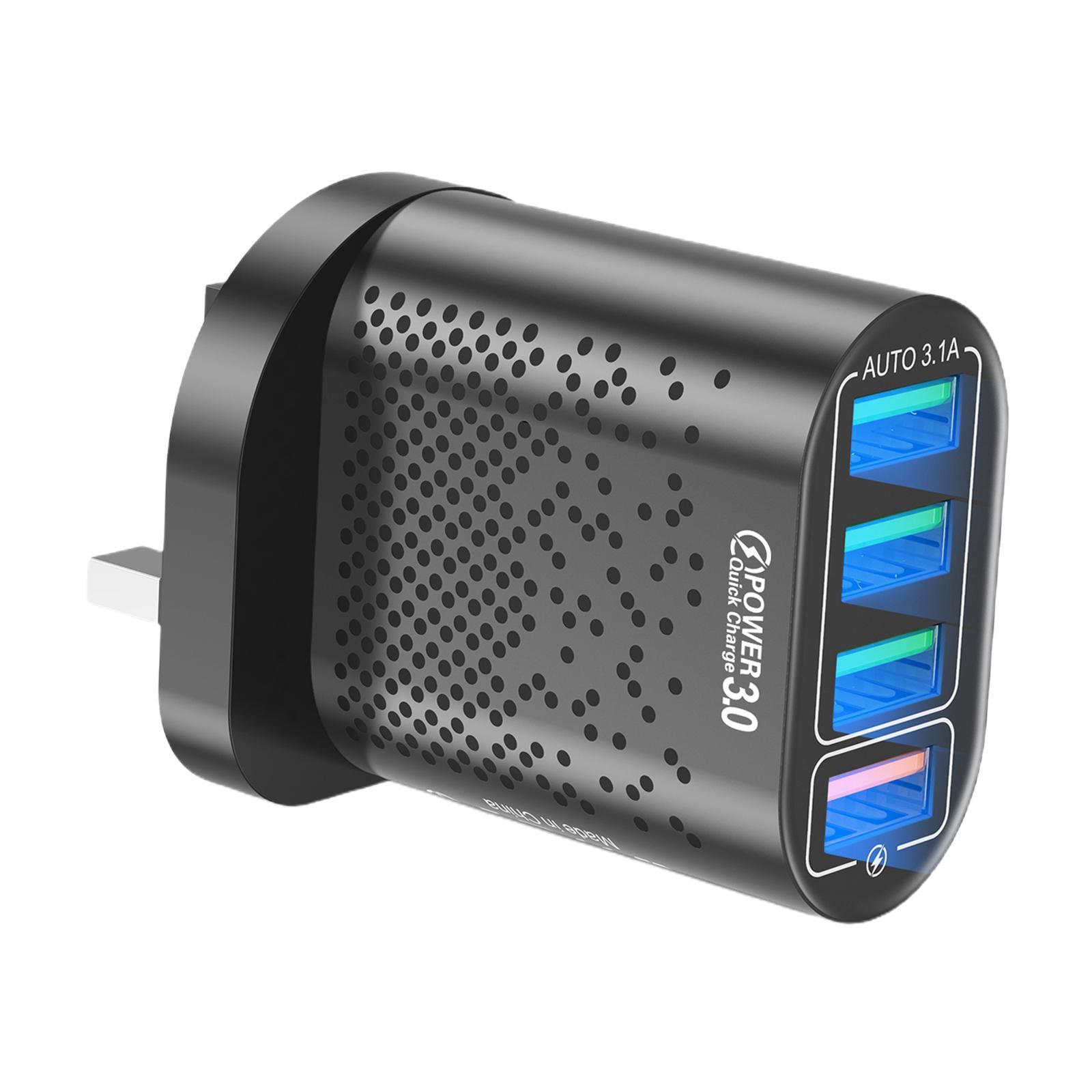 HILABEE USB Wall Charger, 4 Ports with Quick Charge 3.0 Fast USB Wall Plug,