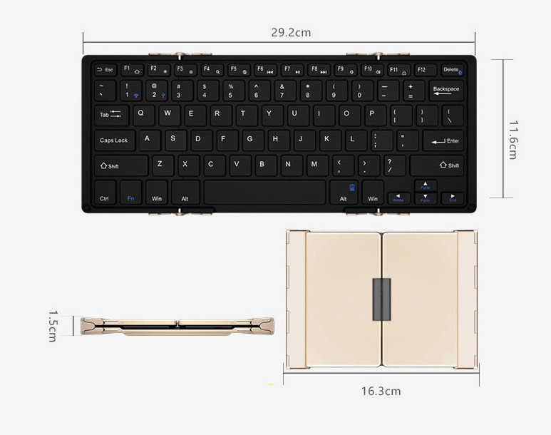 Bàn Phím Bluetooth BOW HP099 Xếp Gấp Nhỏ Gọn cho Tablet IOS Android và Windows