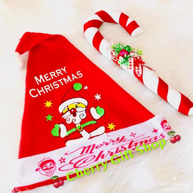 Nón Noel Giáng Sinh Cho Trẻ Nón Noel Vải Nhung - Ảnh Shop Chụp