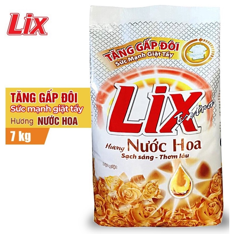 Bột Giặt LIX Extra Hương Nước Hoa 7Kg EH070 - Tăng Gấp Đôi Sức Mạnh Giặt Tẩy