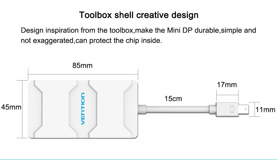 Cáp chuyển Mini DP to HDMI/DVI/VGA hàng chính hãng  Vention VAI-D03