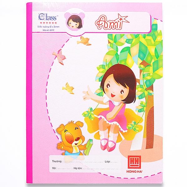 Vở Class Ami - 5 Ô Ly 96 Trang ĐL 100g/m2 - Hồng Hà TM-0372 (Mẫu Màu Giao Ngẫu Nhiên)