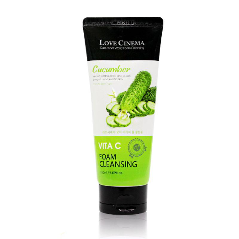 Sữa rửa mặt tinh chất dưa leo LOVE CINEMA CUCUMBER VITA C FOAM CLEANSING