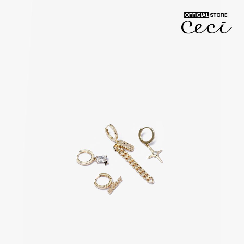 CECI - Set 2 cặp khuyên tai khoen tròn hiện đại CC1-05000039