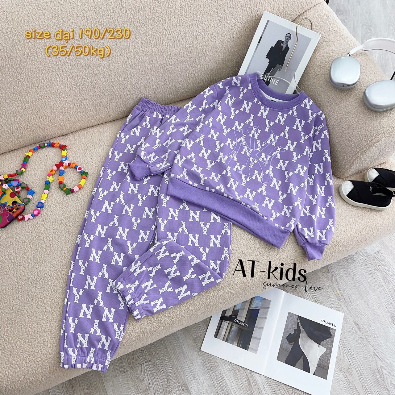 Bộ nỉ bé gái 25-45kg