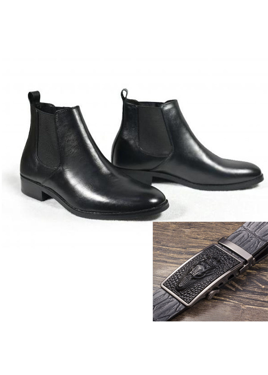 Combo Giày Tây Chelsea Boots + Thắt lưng Nam BTGDTL03