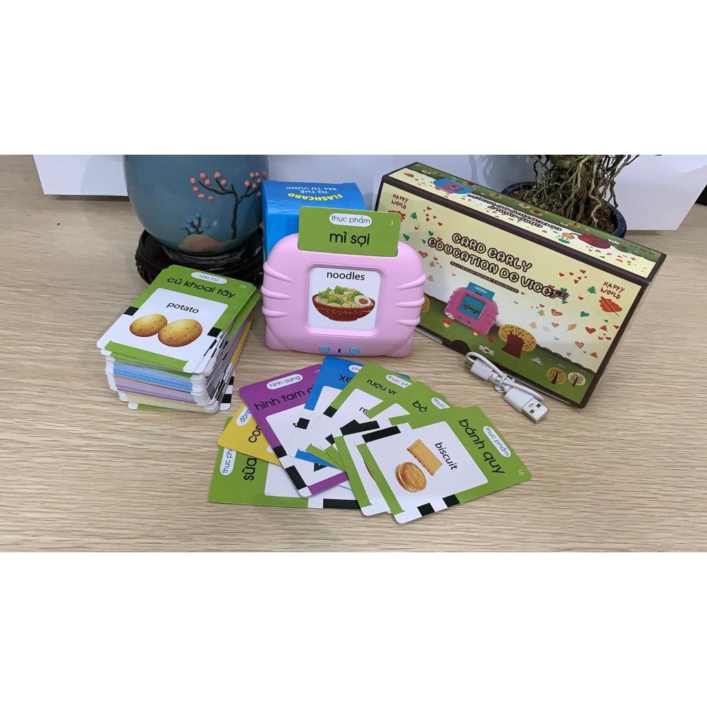 Máy đọc thẻ flashcard song ngữ Anh-Việt, 224 từ vựng, không có sóng điện từ, pin 380mah