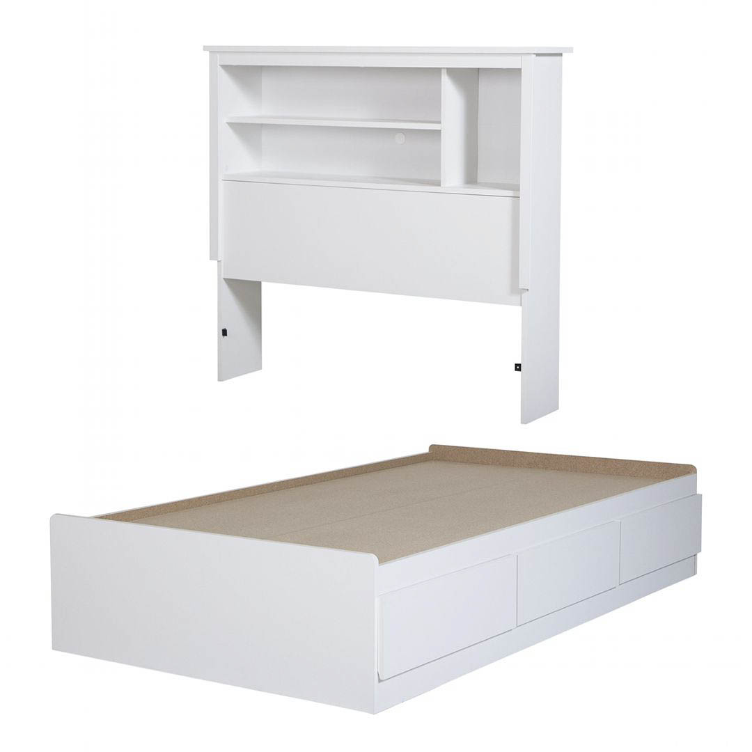 Giường gỗ cho bé 1m2 kết hợp giá sách hiện đại SMLIFE Shiva