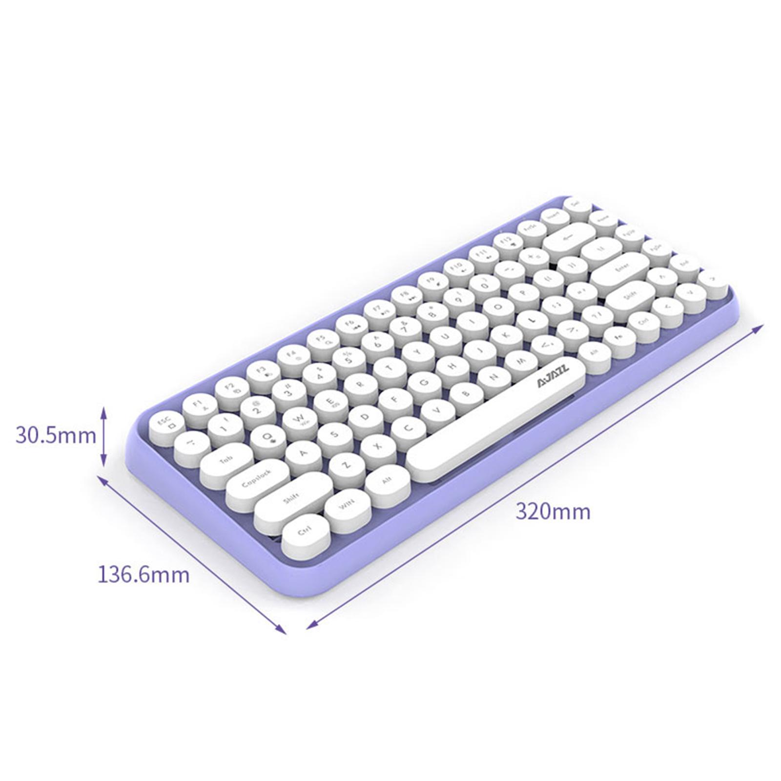 308i Wireless Bluetooth Keyboard Compact Retro Round Keycaps Gaming Keyboard