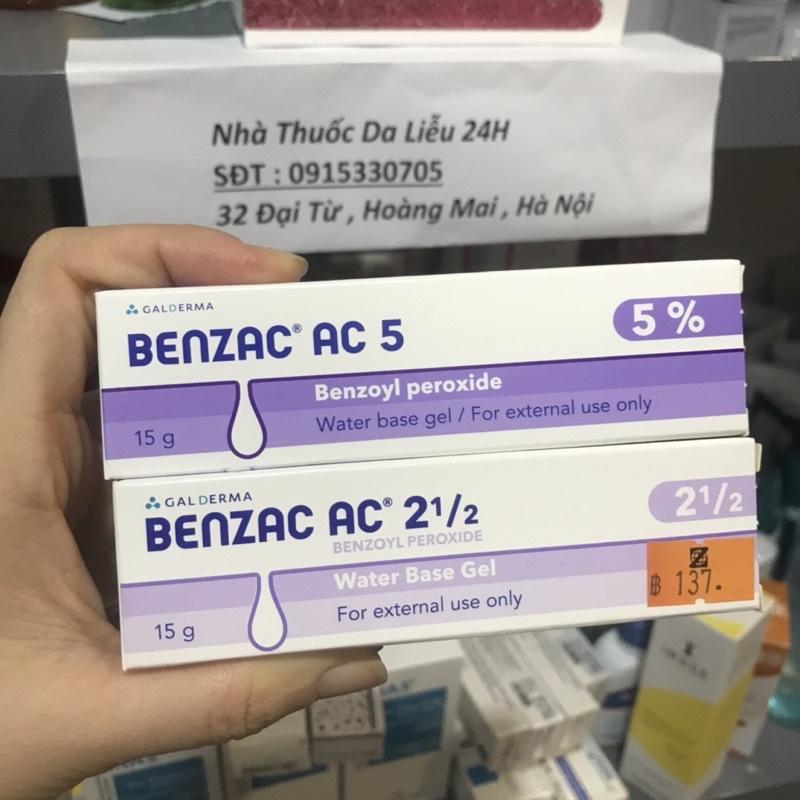 BENZAC AC 2,5% và 5% Gel hỗ trợ giảm mụn