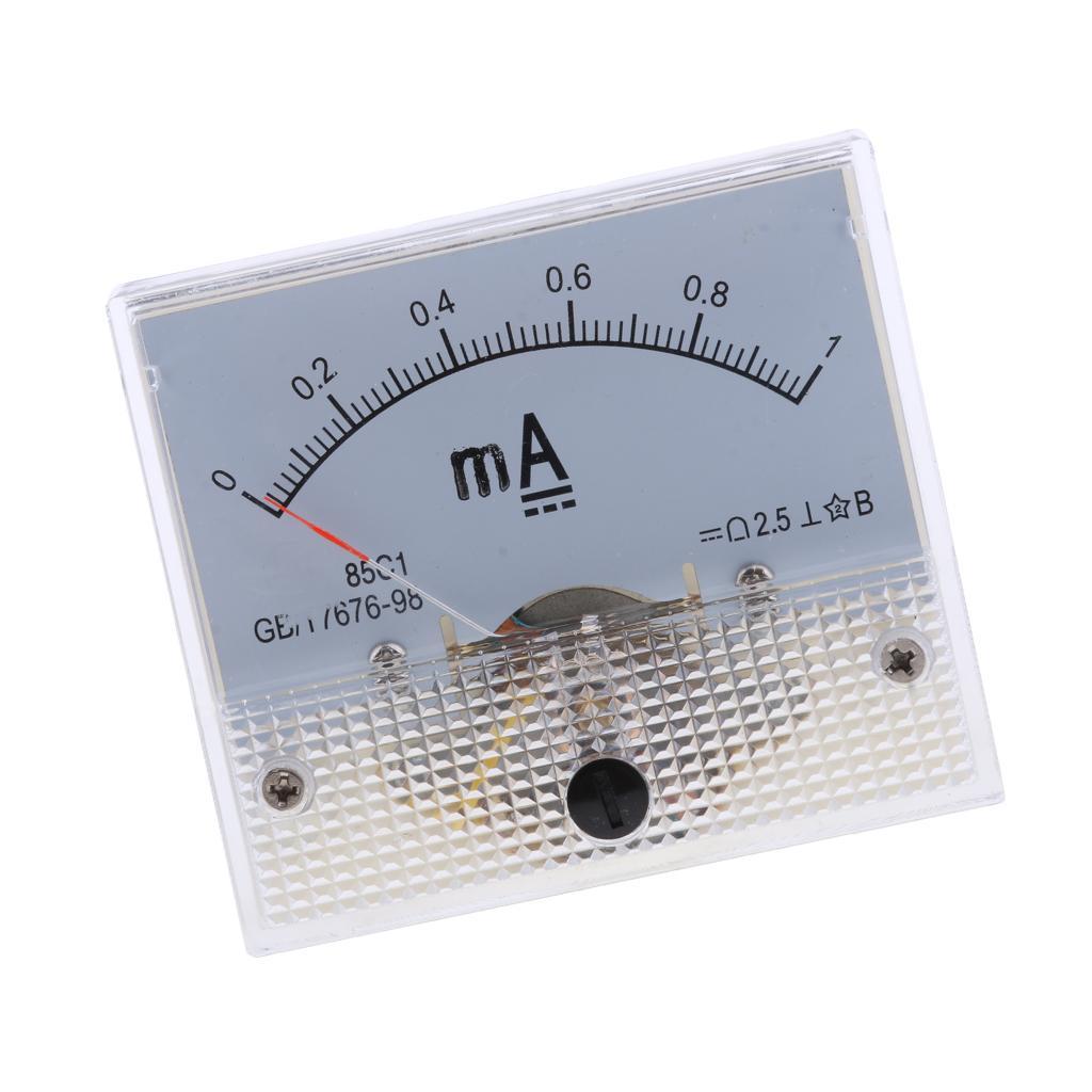 2Pcs DC Ammeter Analog Panel Meter Amp Meter Current Gauge Pointer Type E+F