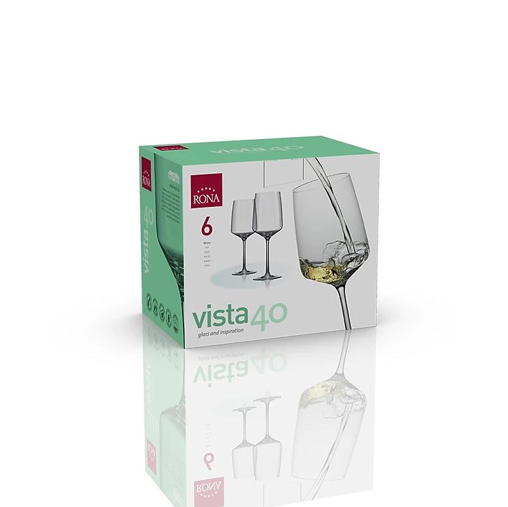 Bộ 6 ly rượu vang pha lê Tiệp Rona 400ml