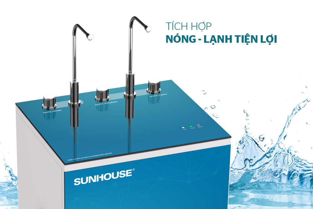 Máy Lọc Nước R.O Nóng Lạnh 9 Lõi Sunhouse SHA76211CK - Hàng Chính Hãng