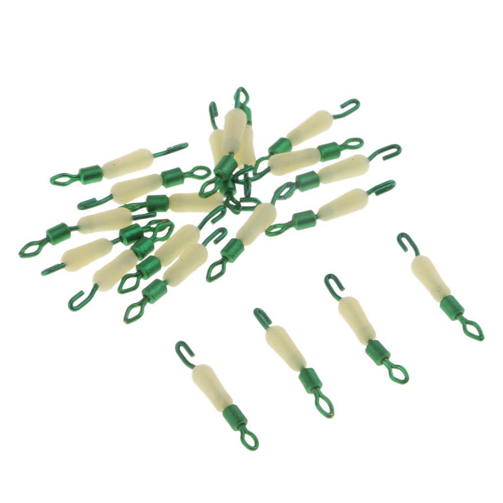 20pcs Fishing Hook and Line Connectors Swivels Fast Sub-line Clip Ring Fishing Accessories 14/15/17mm