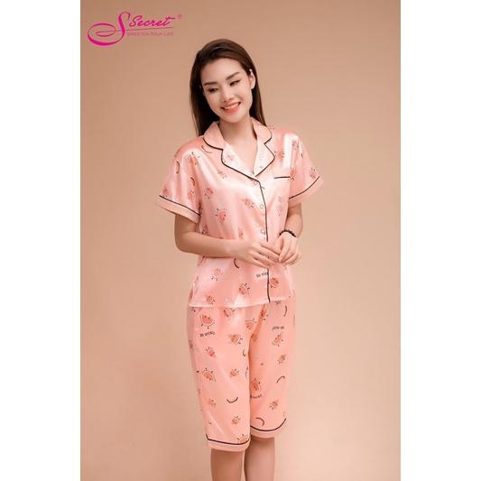 Đồ Bộ Mặc Nhà Pijama Nữ Tay Ngắn Cao Cấp - Đồ Ngủ Lụa SXH2127