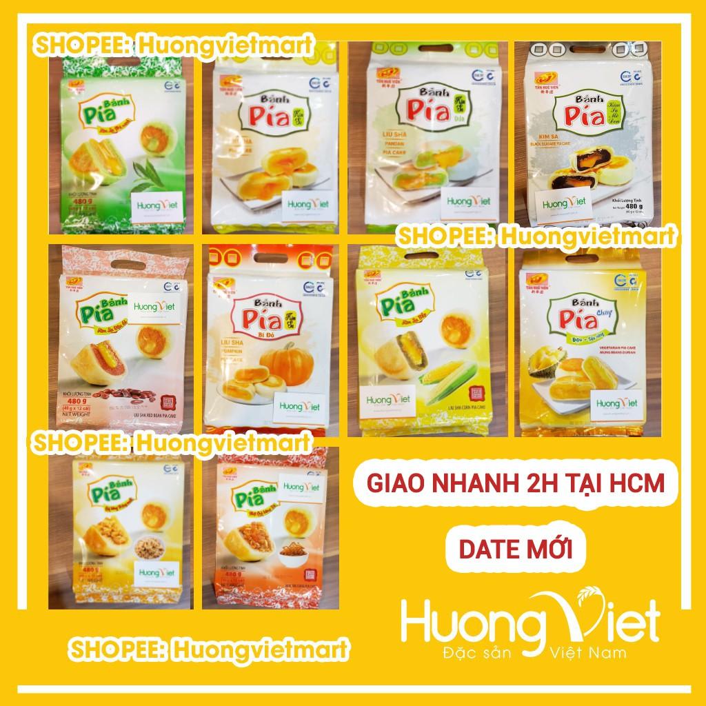 Bánh pía kim sa Tân Huê Viên trứng muối tan chảy 10 vị bánh pía Sóc Trăng mini, bánh kẹo ăn vặt