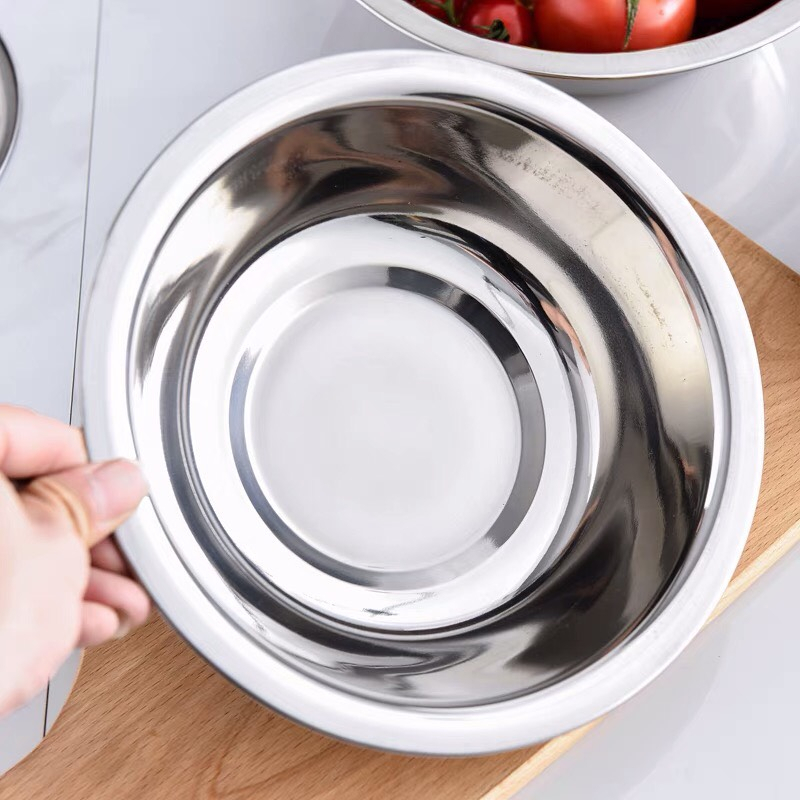 Thau Inox Trơn Kiểu Hàn Quốc 28cm Chậu Inox Thiết Kế Đơn Giản, Sang Trọng Dày Dặn Đẹp
