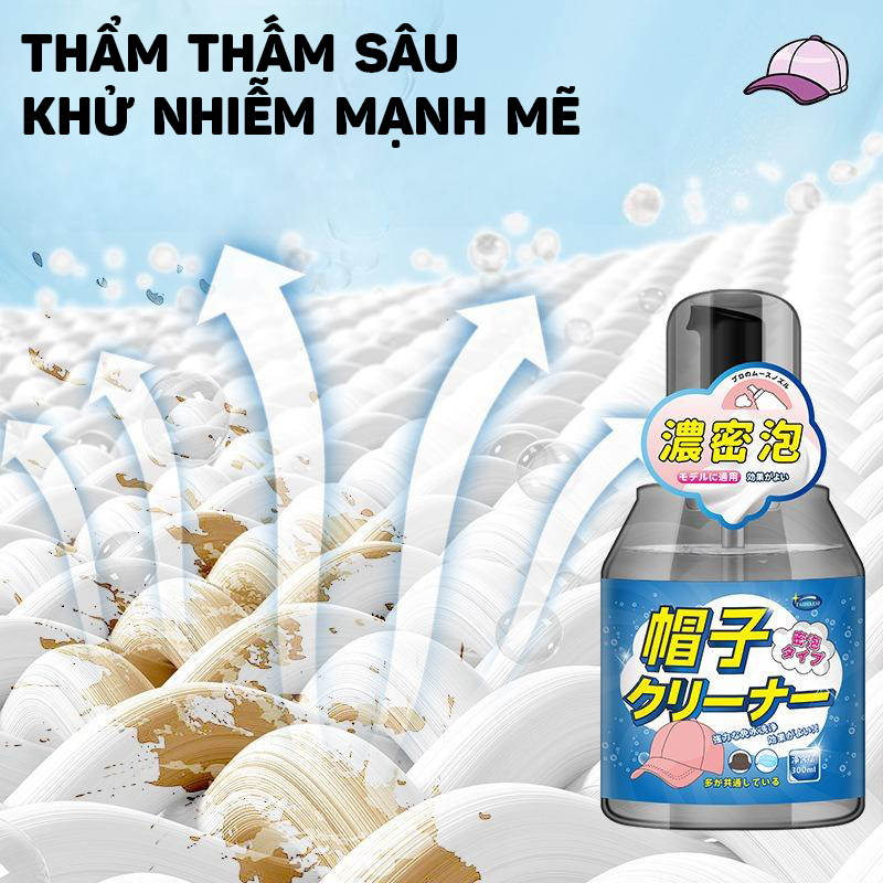 Dung Dịch Tẩy Sạch Mũ Lưỡi Trai, Mũ Nón Vành Vải Cao Cấp 300ml - Hàng Nhập Khẩu