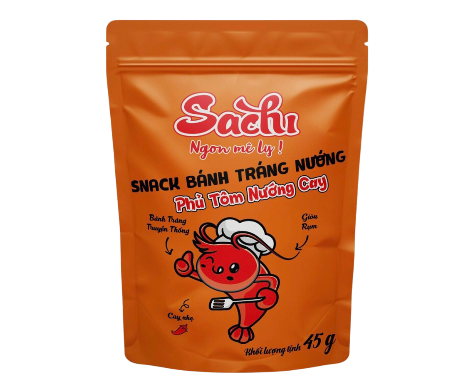 Snack bánh tráng nướng phủ tôm nướng cay 25 bì