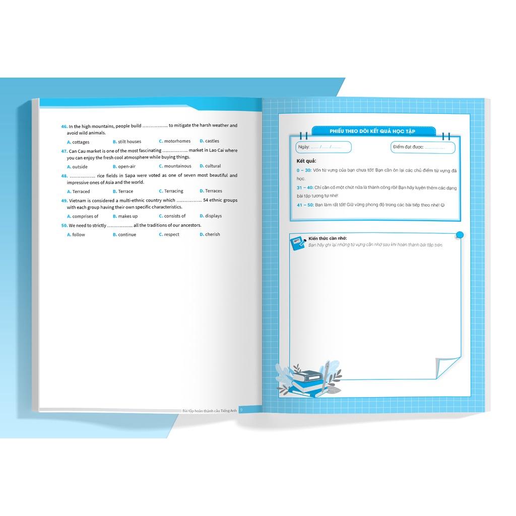 Sách Bài tập hoàn thành câu tiếng Anh