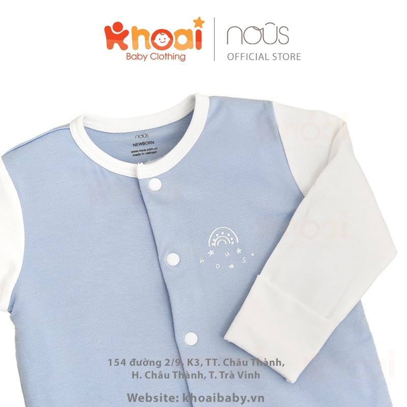 Bộ body Nous có tất xanh hình cầu vồng newborn - Chất liệu Nu Petit 95% cotton thiên nhiên