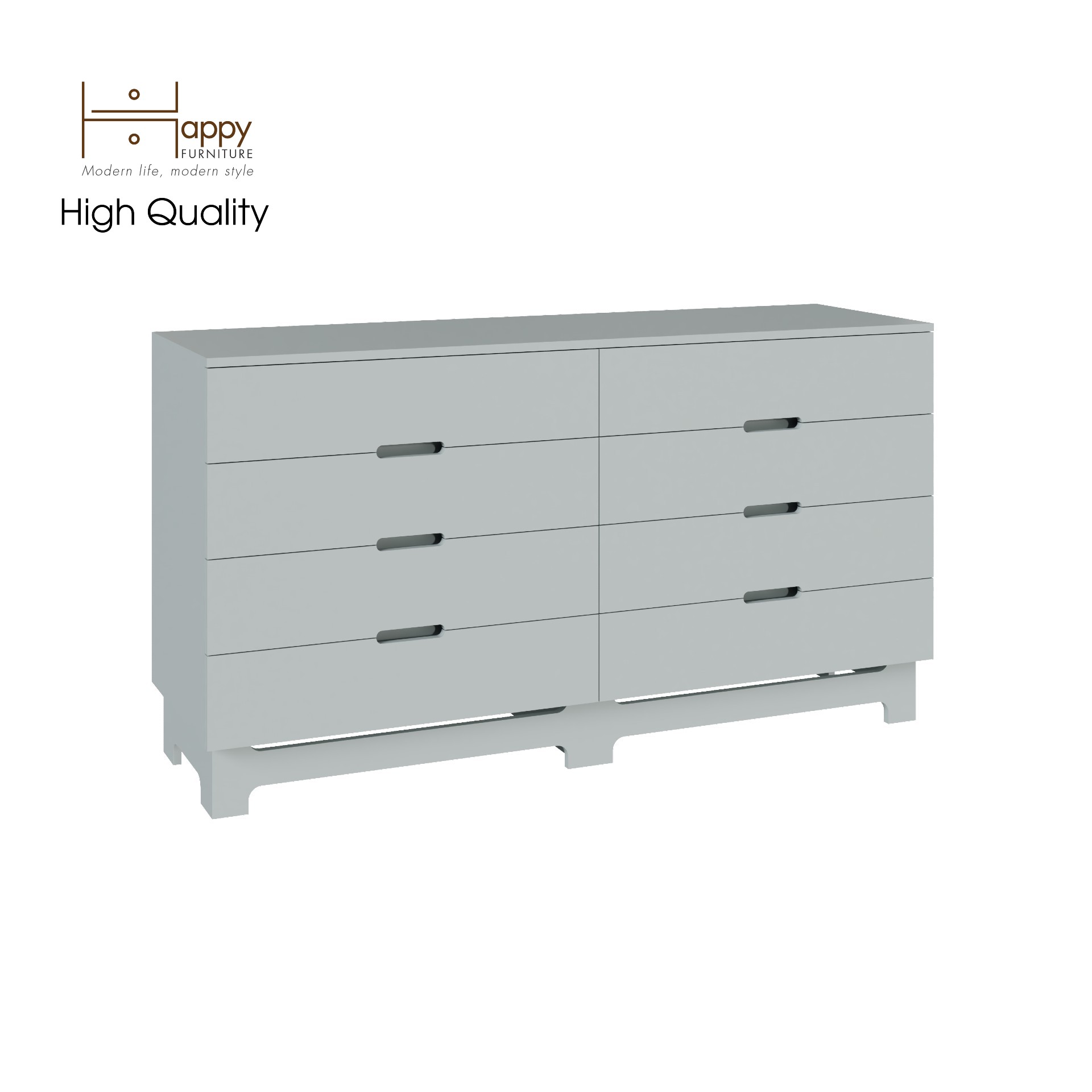 [Happy Home Furniture] MOLLY, Tủ lưu trữ 8 ngăn kéo, 160cm x 45cm x 86cm ( DxRxC), THK_109