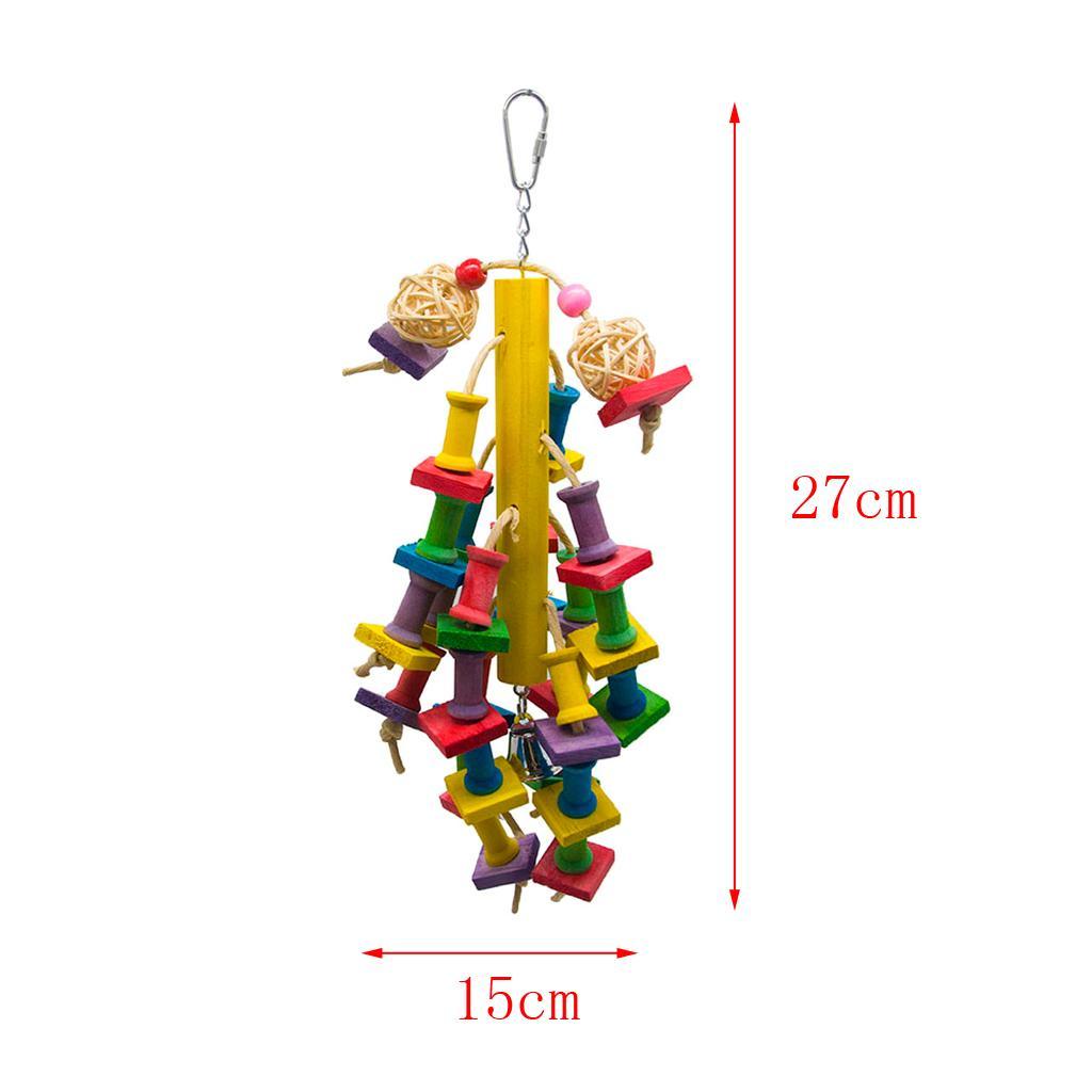 Pet Bird Parrot Chew Hanging Toy Swing Perches Block For Budgie Parakeet