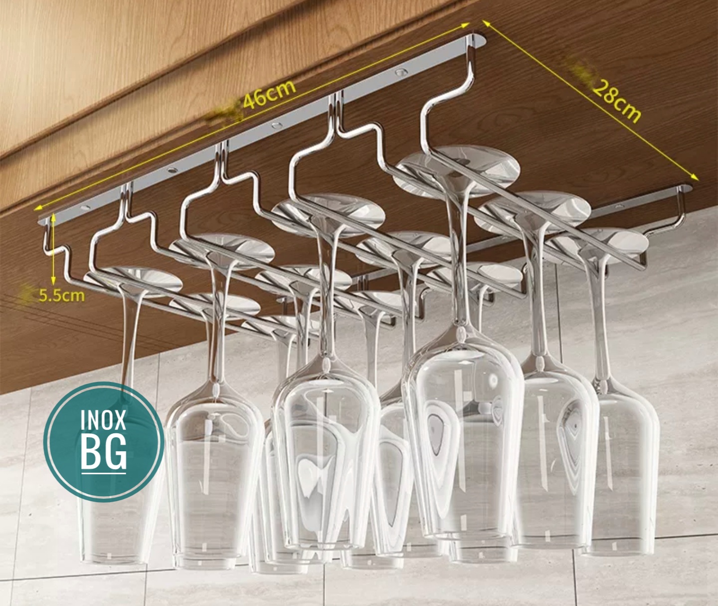 Treo ly 3/4/5/6/7/8 hàng sâu 28cm Inox 304 chịu nước