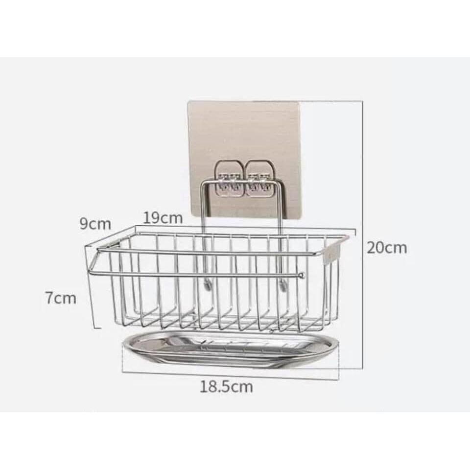 Giỏ đựng giẻ rửa bát inox có khay hứng nước