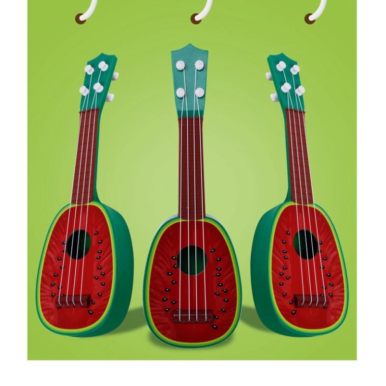 Đàn dưa đỏ Ukulele Mini 32cm hoa quả cho bé - Đàn hoa quả