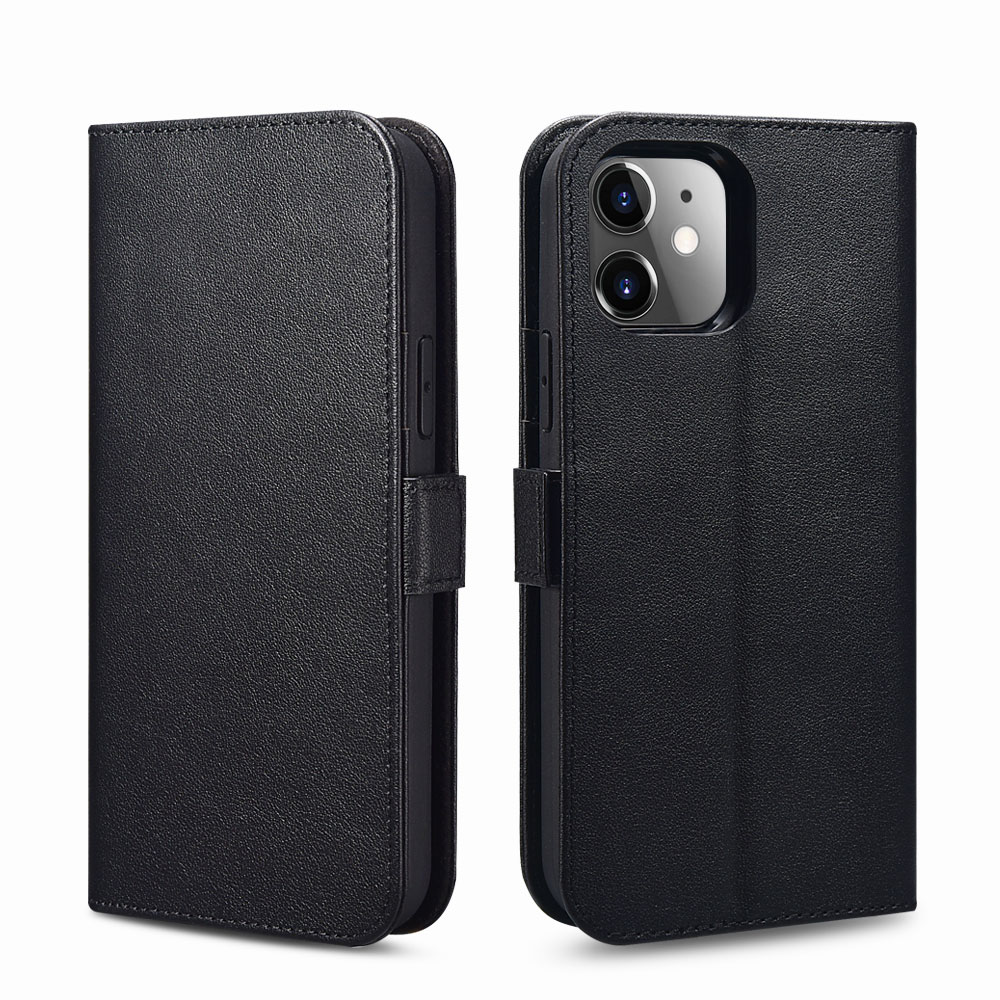 Ốp lưng / bao da 2 trong 1 iPhone 12 iCarer Nappa leather Wallet - Hàng chính hãng