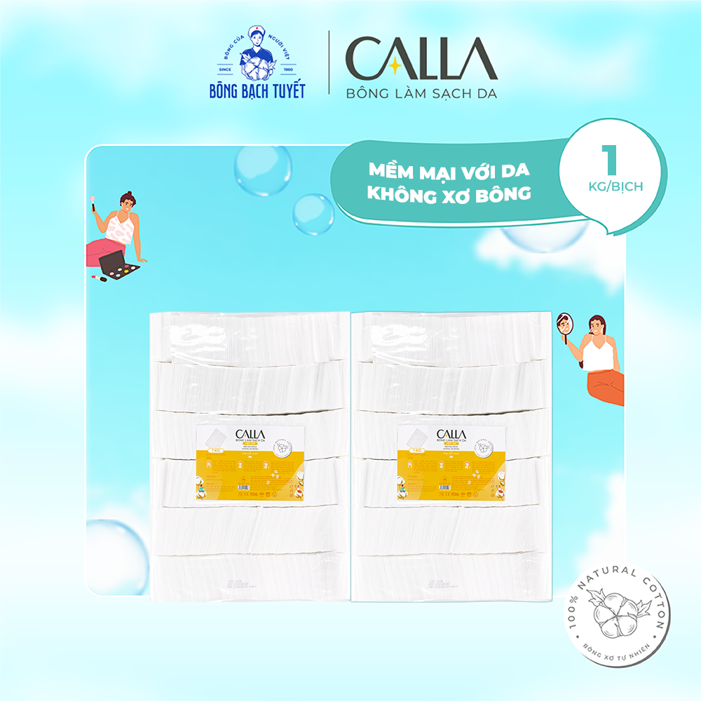 Combo 2 Túi Bông Tẩy trang làm sạch da Bông Bạch Tuyết Calla Mềm mịn