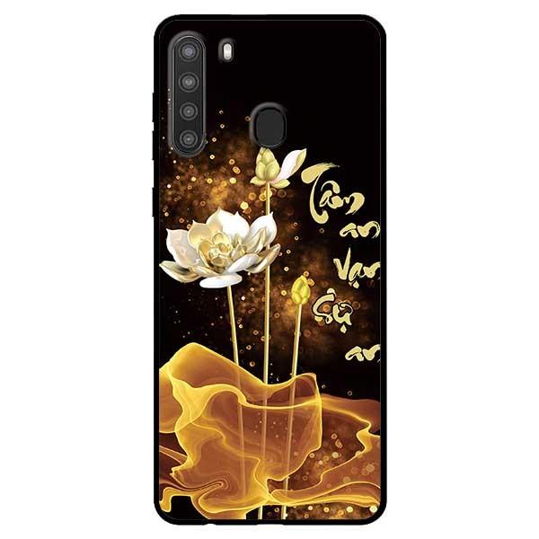Ốp lưng dành cho Samsung Galaxy A21 mẫu Sen Vàng Tâm An