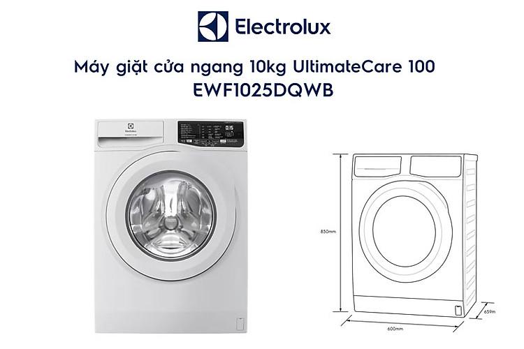 Máy giặt Electrolux EWF1025DQWB - Kích thước thực tế