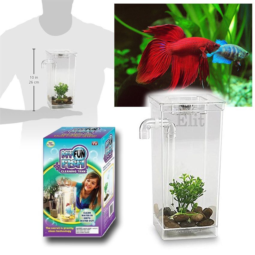 Bể Cá Mini Có Vòi Tự Làm Sạch Kèm Đèn LED - My Fun Fish