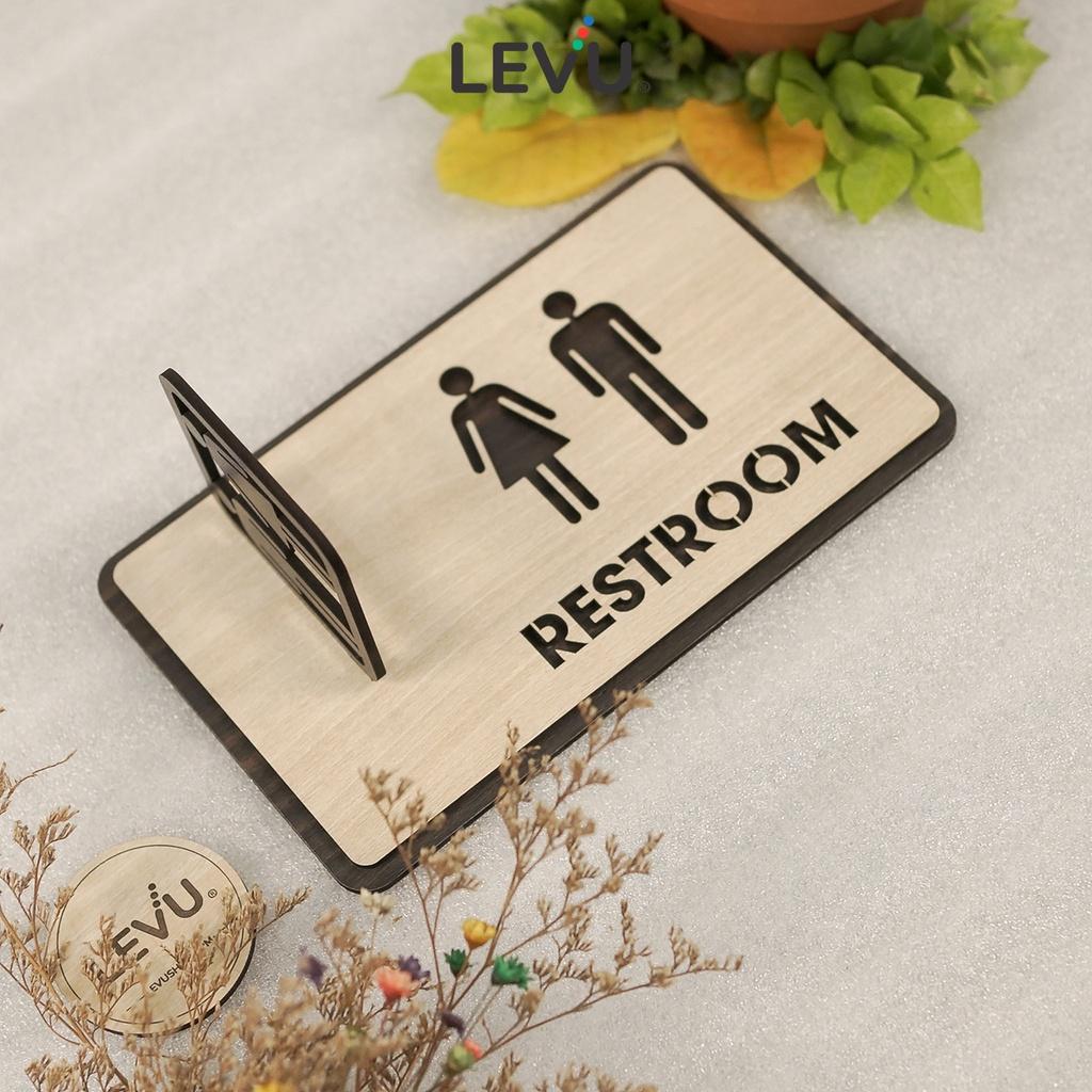 Bảng restroom 3D gắn tường thiết kế hiển thị đa chiều sáng tạo LEVU TL38