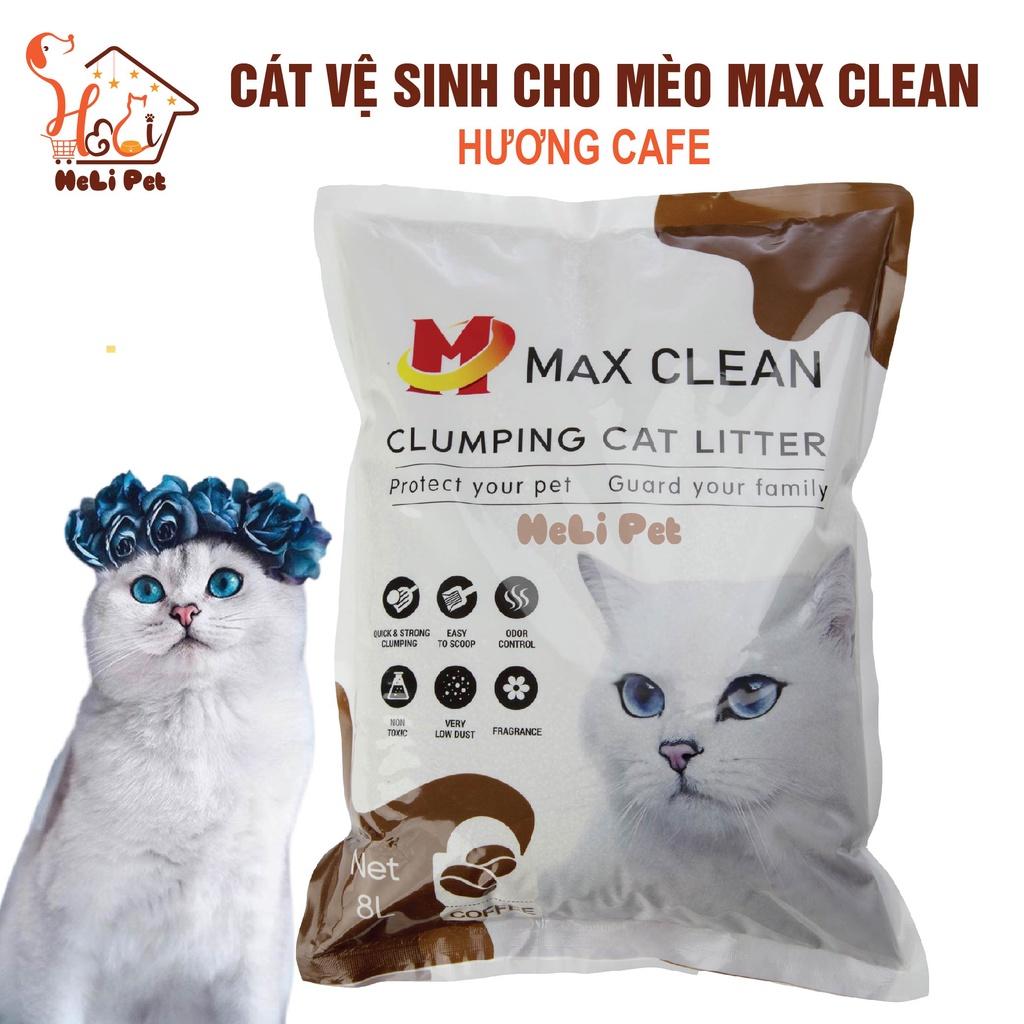 Cát Vệ Sinh Cho Mèo Max Clean 4Kg Vón Cực Nhanh, Rất Ít Bụi, Thấm Hút Tốt Dùng Tốt Cho Cả Máy Vệ Sinh và Khay Vệ Sinh- HeLiPet- HeLiPet