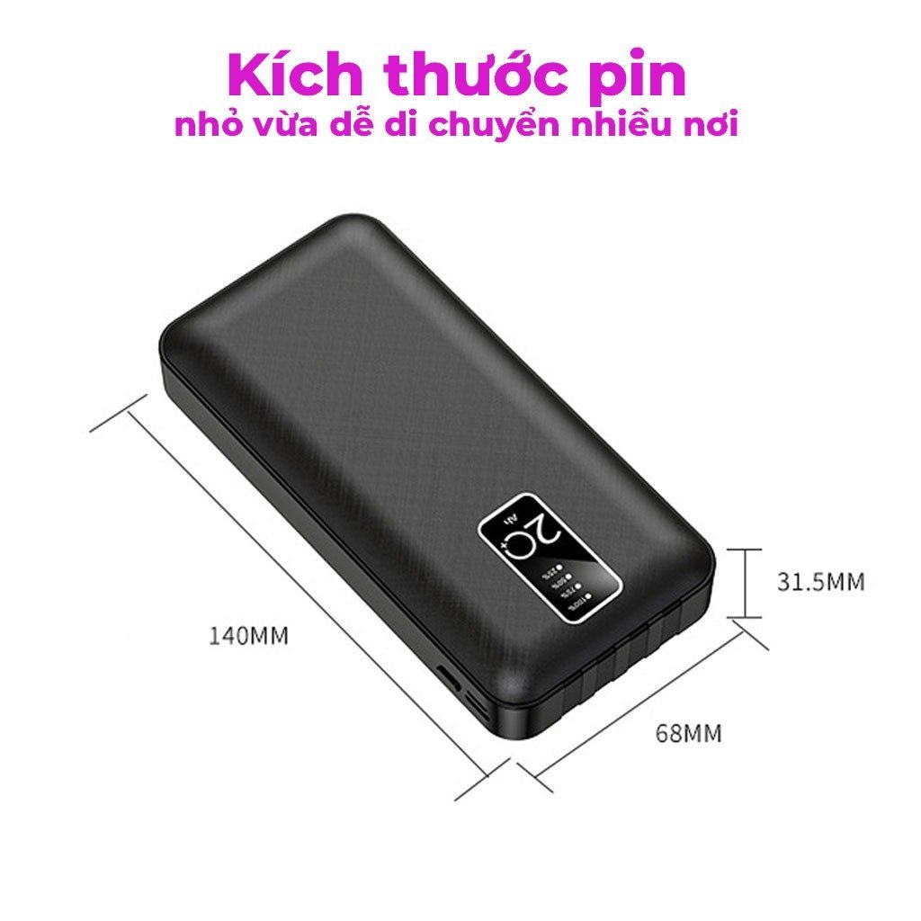 Pin Sạc Dự Phòng 20.000mAh PIXLINK - 2 Cổng Sạc Vào Type-C/Micro Tích hợp sẵn 4 đầu sạc chuyên dụng tiện lợi - Hàng chính hãng/ Hàng nhập khẩu