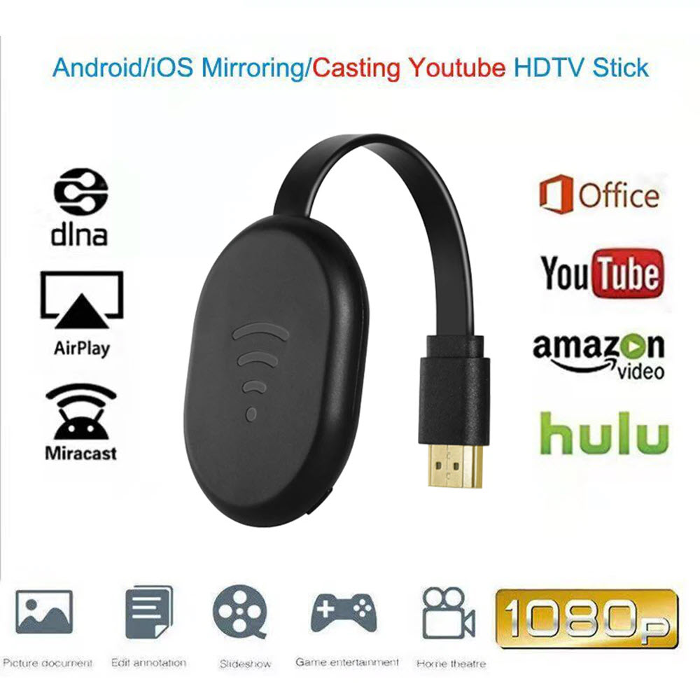 ROGTZ - Thiết Bị HDMI Không Dây Wireless E38 Phân Giải 1080P Fullhd Kết Nối Wifi 2.4ghz Tương Thích IOS Android Windows Mac Hỗ Trợ Đa Định Dạng Âm Thanh Hình Ảnh Mp3 Aac Wma Wav Ogg Mp4 Mpeg Wmv Avi Dat Casting Youtube Mirroring Netflix - Hàng Chính Hãng